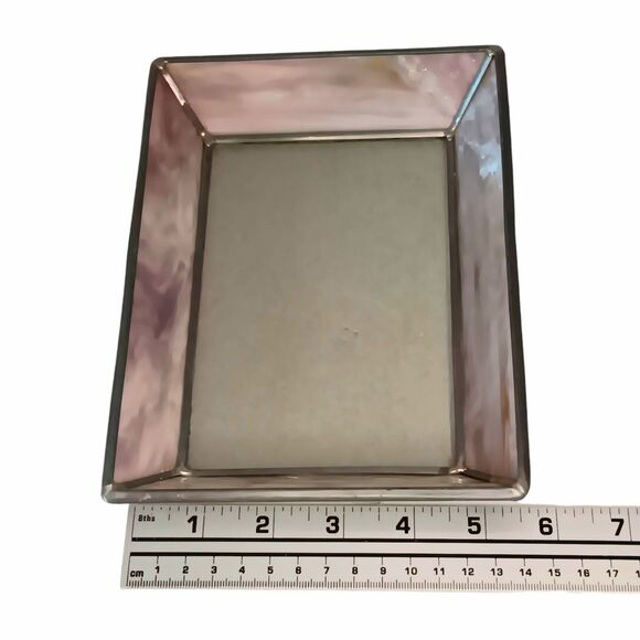 Vintage Light Purple Slag Stained Glass Photo Frame 7.5" x 6.5" Fits 4" x 6" - Picture 11 of 14